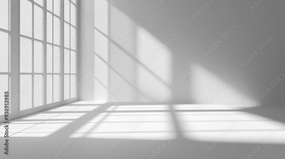 Minimalistic simple abstract background for product presentation. Shadow and light from windows on wall , ai Minimalistic simple abstract background for product presentation. Shadow and light from windows on wall , ai