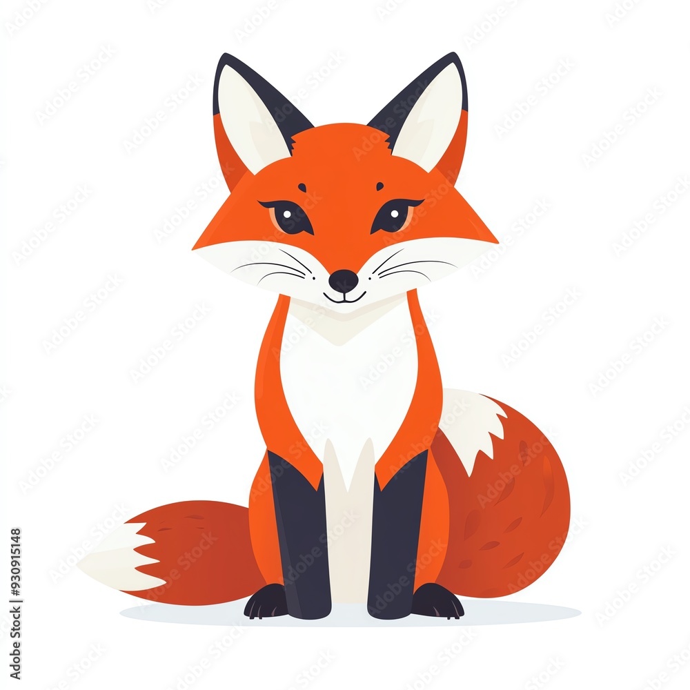 A cute, cartoon-style fox illustration with vibrant orange and white fur, perfect for children's designs and nature themes. A cute, cartoon-style fox illustration with vibrant orange and white fur, perfect for children's designs and nature themes.
