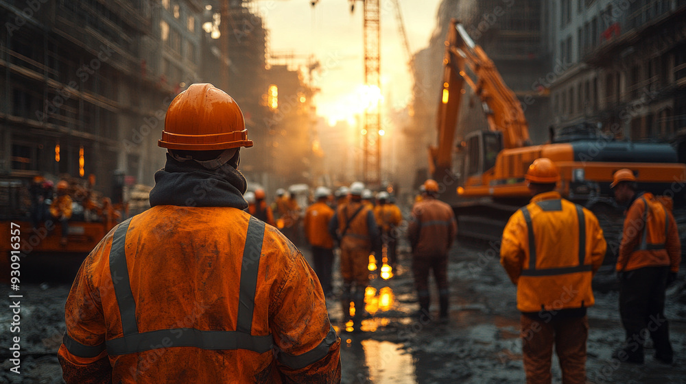 labor unions supporting heavy machinery operators at a construction site,