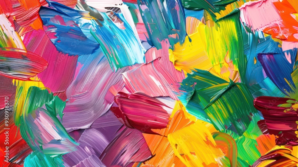 Abstract Acrylic Painting with Vibrant Colors