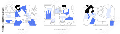 Making crafts isolated cartoon vector illustrations se