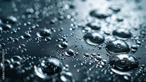 Water Droplets on a Dark Surface