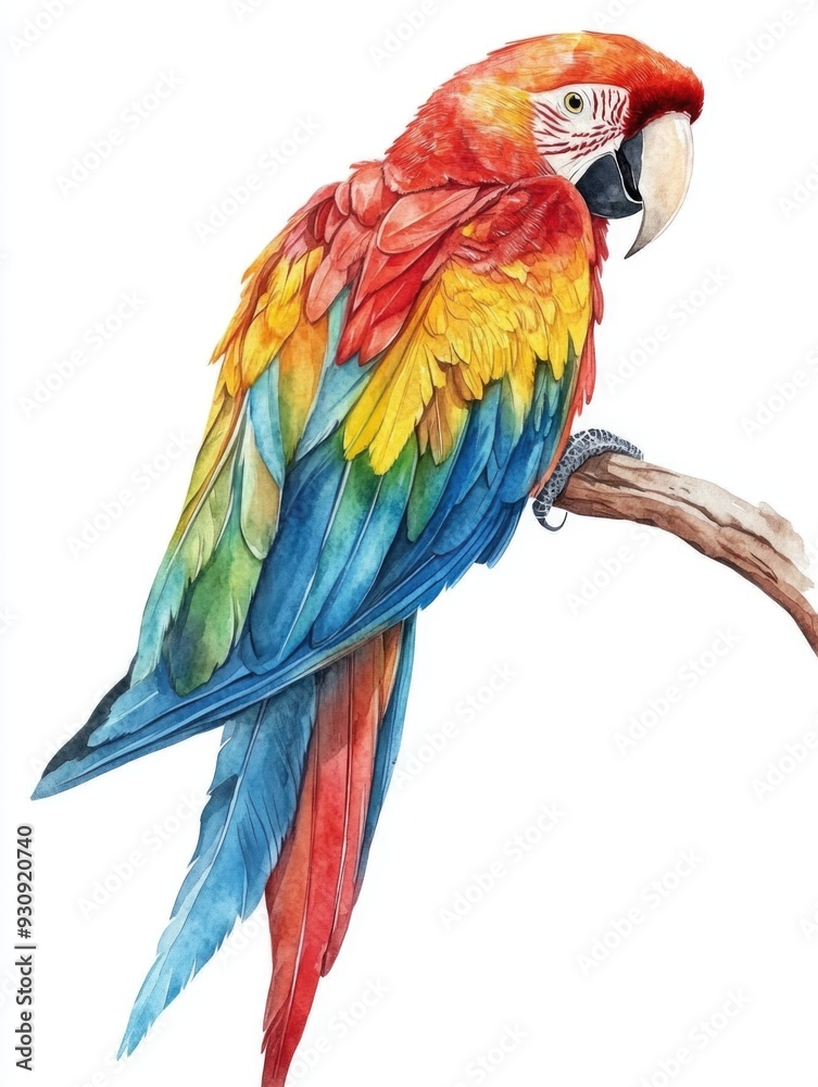 Fototapeta premium Vivid Macaw Bird Illustration