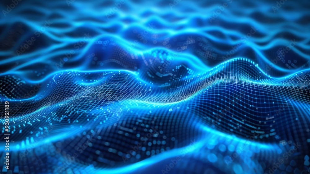 Abstract Blue Digital Wave Pattern Abstract Blue Digital Wave Pattern