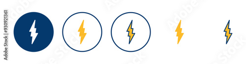 Lightning icon vector isolated on white background. Bolt icon vector. Energy and thunder electric icon