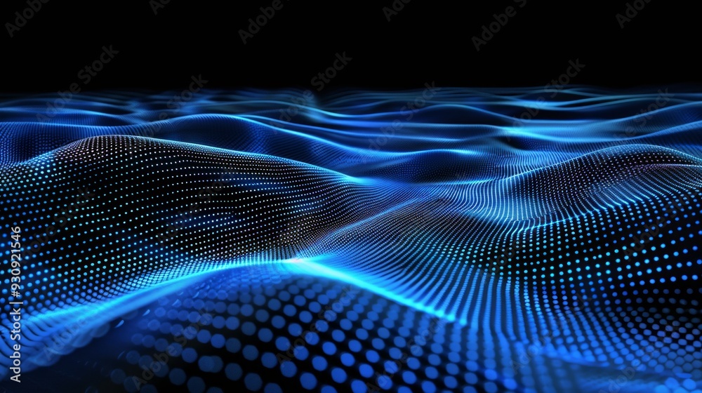 Abstract Digital Blue Wave Pattern Abstract Digital Blue Wave Pattern