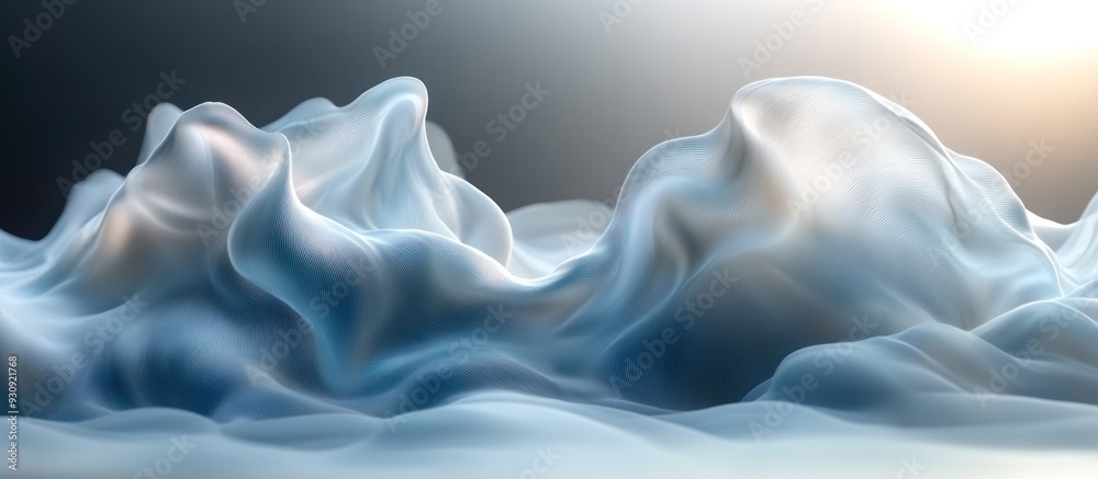 Obraz premium Abstract Blue Silk Waves