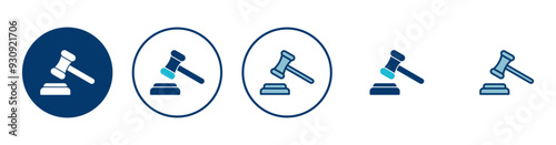Gavel icon vector isolated on white background. Hammer icon vector. Judge Gavel Auction Icon Vector. Bid