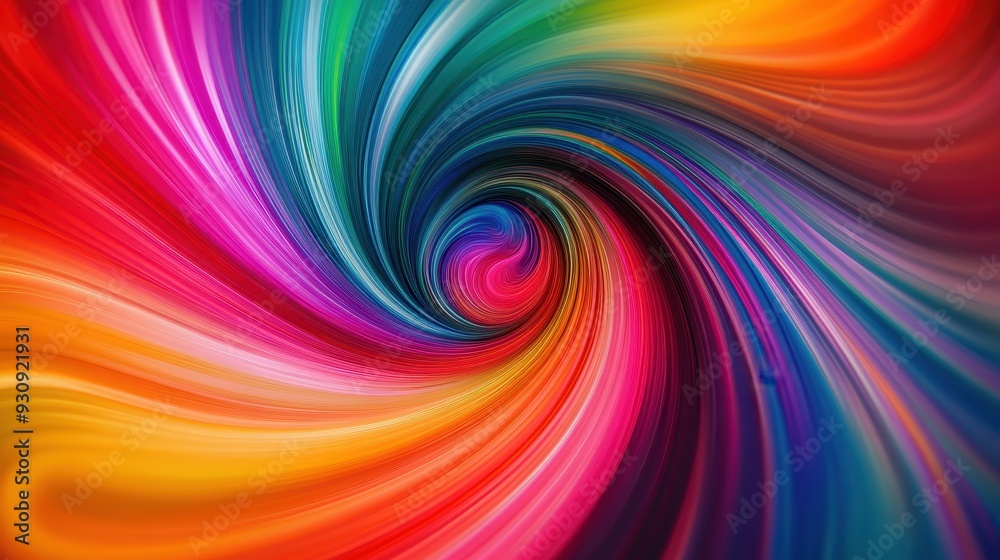 Fototapeta premium Abstract Colorful Swirling Background - Vibrant Rainbow Spiral Design