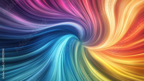 Abstract Swirling Lines of Color - Rainbow Gradient Background Texture.