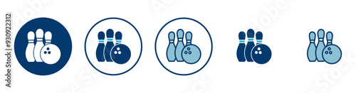 Bowling game Pin Icon vector isolated on white background. Bowling icon, ball and pin