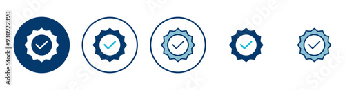 Approved icon vector isolated on white background. Certified Medal Icon vector. check mark