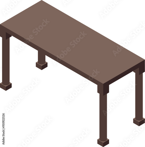 Simple and sturdy, this big wooden table is perfect for any dining room or kitchen