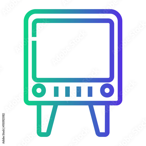 television Line Gradient Icon