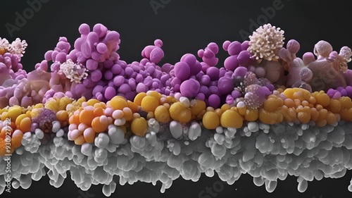 An electron micrograph showing the physical contact between the spliceosome and the premRNA substrate during splicing. photo