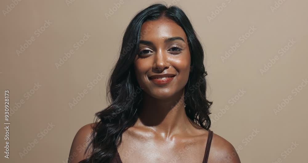 Skincare, health and face of women with beauty, natural and cosmetic treatment for facial glow. Wellness, portrait and sequence of female people with dermatology routine by studio background.