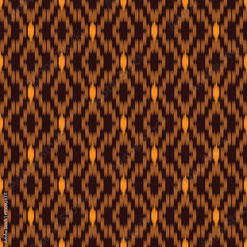 seamless pattern design in ikat style for wallpaper