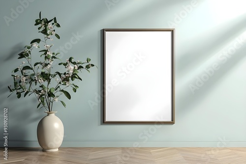Realistic photo picture frame mockup blank