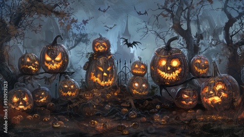 Pumpkin .Halloween, October, Autumn, Spooky, Scary, jack-o-lantern, carved pumpkin, hallows eve photo