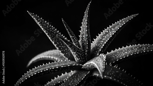 Black and White Aloe Vera Plant