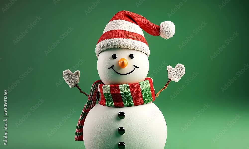 Festive Snowman with Scarf and Hat on green screen background with ai generated.
Festive Snowman with Scarf and Hat on green screen background with ai generated.