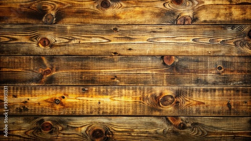 Rustic abstract background featuring distressed wooden boards with prominent texture, knots, and natural imperfections, providing a unique pattern and ample copy space for creative designs.