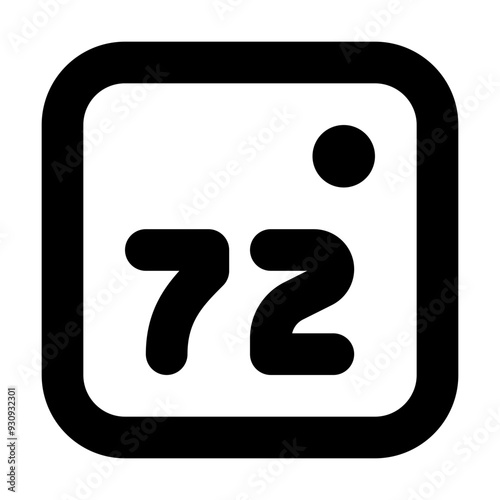 72-Degree Temperature Outline Icon: Smart Thermostat Control for Comfort & Energy Efficiency