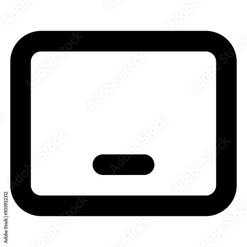Horizontal Tablet Outline Icon: Landscape-Oriented Widescreen Device for Mobile Computing