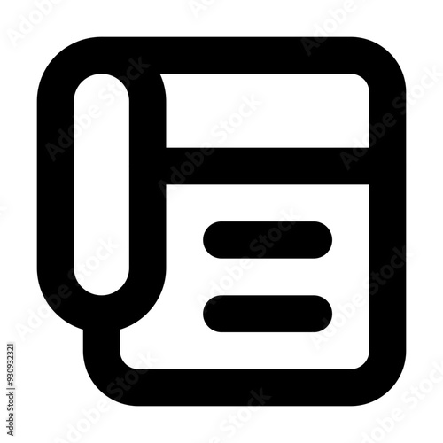 VoIP Phone Outline Icon: Internet Protocol Telephony Device for Digital Voice Communication