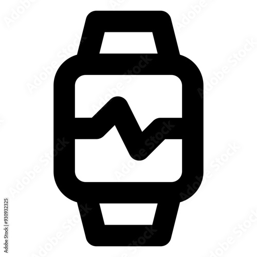 Smartwatch Fitness Tracker Outline Icon: Wearable Health Monitor and Activity Tracking Device