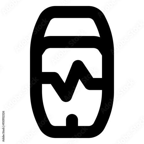 Fitness Tracker Outline Icon: Wearable Smart Health and Activity Monitoring Device