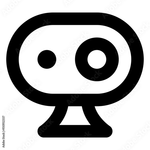 Webcam Clip Mount Outline Icon: Camera Attachment Device for Computer Video Conferencing