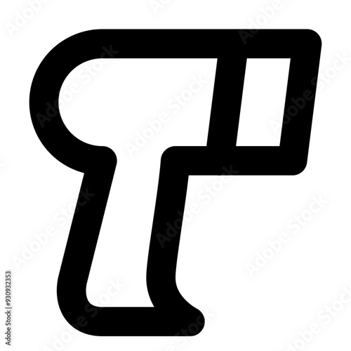 Barcode Scanner Outline Icon: Handheld Retail Device for Inventory Management