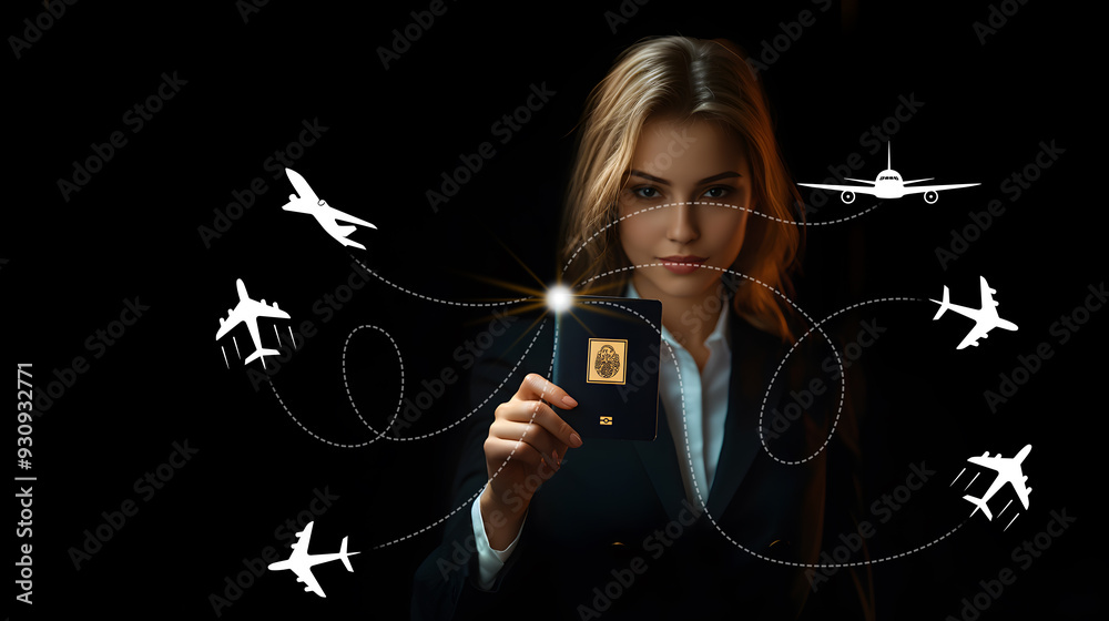 Obraz premium Businessman in travel and business illustration, Travel illustration, Business topics