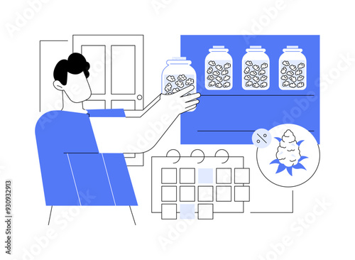 Curing cannabis at home isolated cartoon vector illustrations.