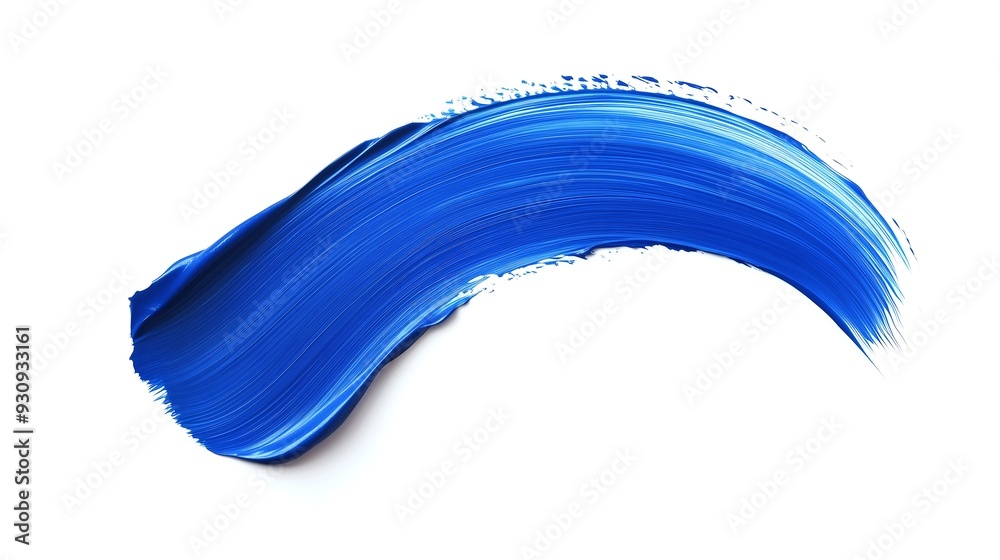 Dynamic Blue Paint Brush Stroke on White Background Dynamic Blue Paint Brush Stroke on White Background