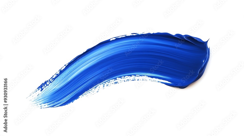 Dynamic Blue Paint Brush Stroke on White Background Dynamic Blue Paint Brush Stroke on White Background