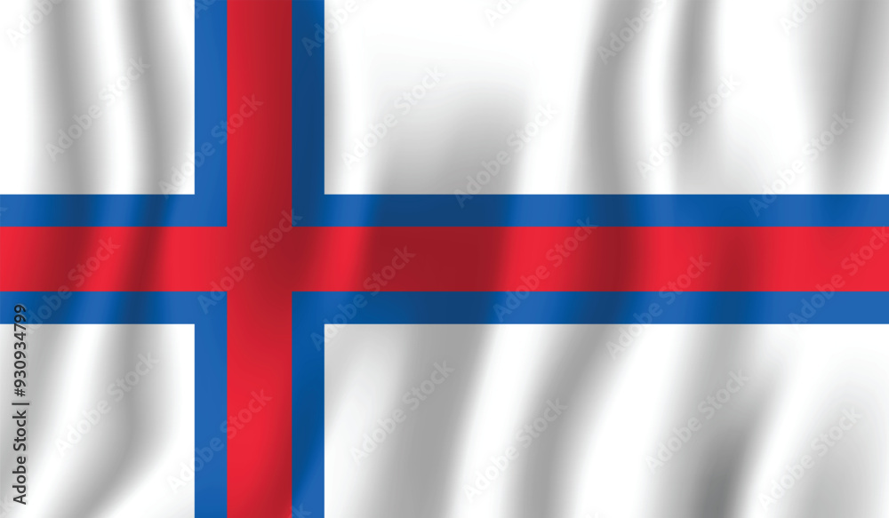 Obraz premium Realistic Faroe Islands national flag perfect color, scale, and proportion.