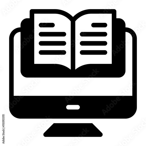 Ebook digital marketing icon illustration 