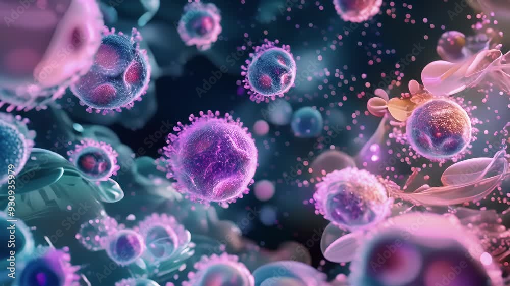 Dark field microscopy image of activated B and T lymphocytes performing their specific functions to fight off pathogenic invaders. Dark field microscopy image of activated B and T lymphocytes performing their specific functions to fight off pathogenic invaders.