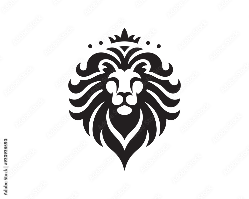 King Lion Logo Design Vector Template. Lion Head Logo Icon Vector illustration
