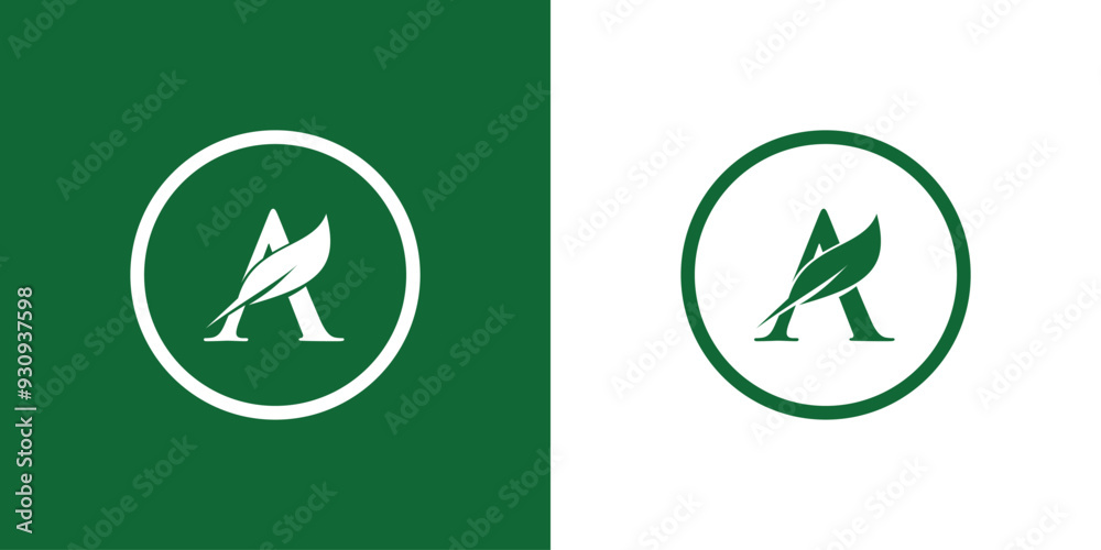 creative A logo with a combination of leaves, with a modern concept.vector creative A logo with a combination of leaves, with a modern concept.vector