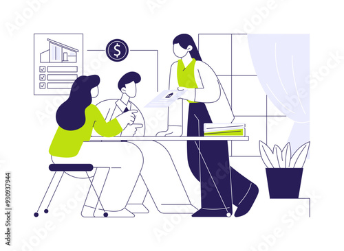 Broker service abstract concept vector illustration.