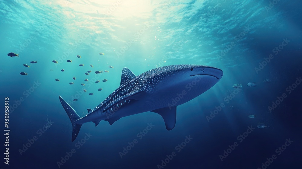 Fototapeta premium Whale Shark Swimming Underwater