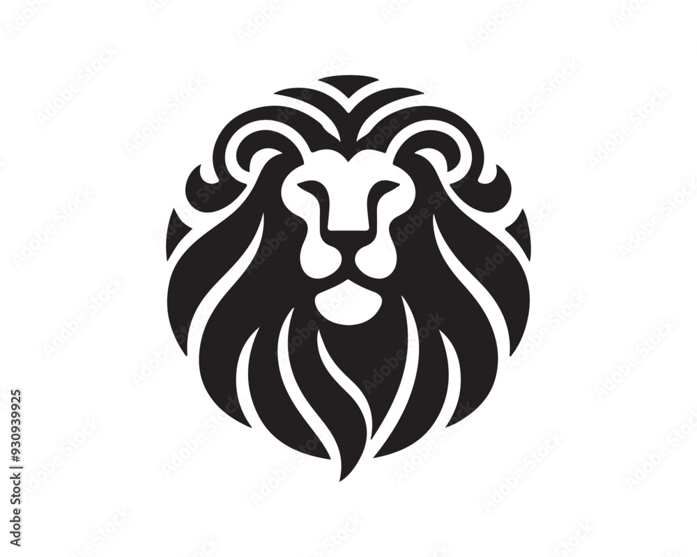 Fototapeta premium Lion Logo Design Vector Template. Lion Head Logo Icon Vector illustration