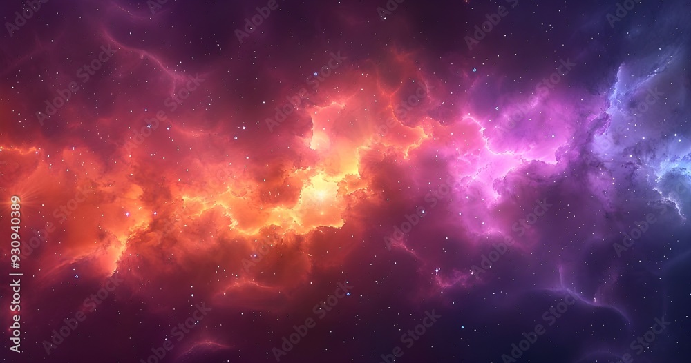 Abstract background with nebula and stars. Colorful space background. 3d rendering - Generated AI Abstract background with nebula and stars. Colorful space background. 3d rendering - Generated AI