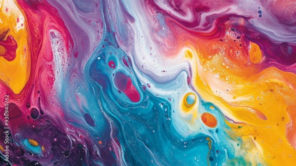 Abstract colorful fluid painting with vibrant Abstract colorful fluid painting with vibrant