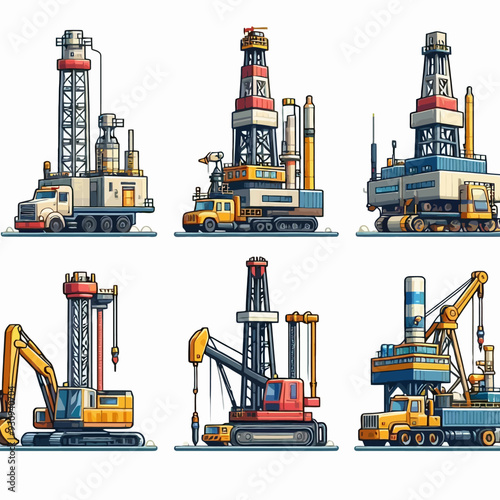 Drilling rig vector illustration