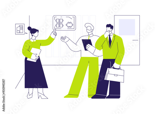 Property tour abstract concept vector illustration.