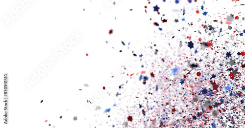 stars confetti on american independence day party